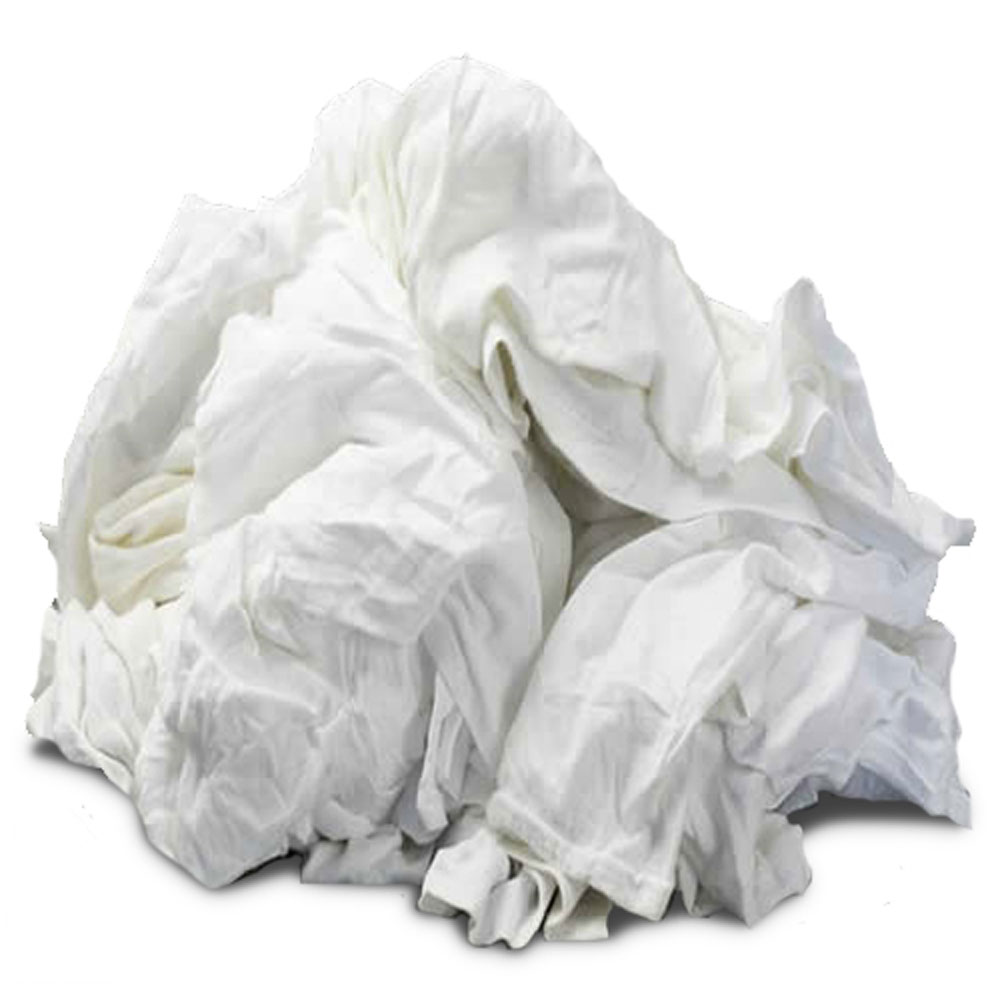 Recycled White Knit T-Shirt Rags | Shop Spill Response | Safety ...