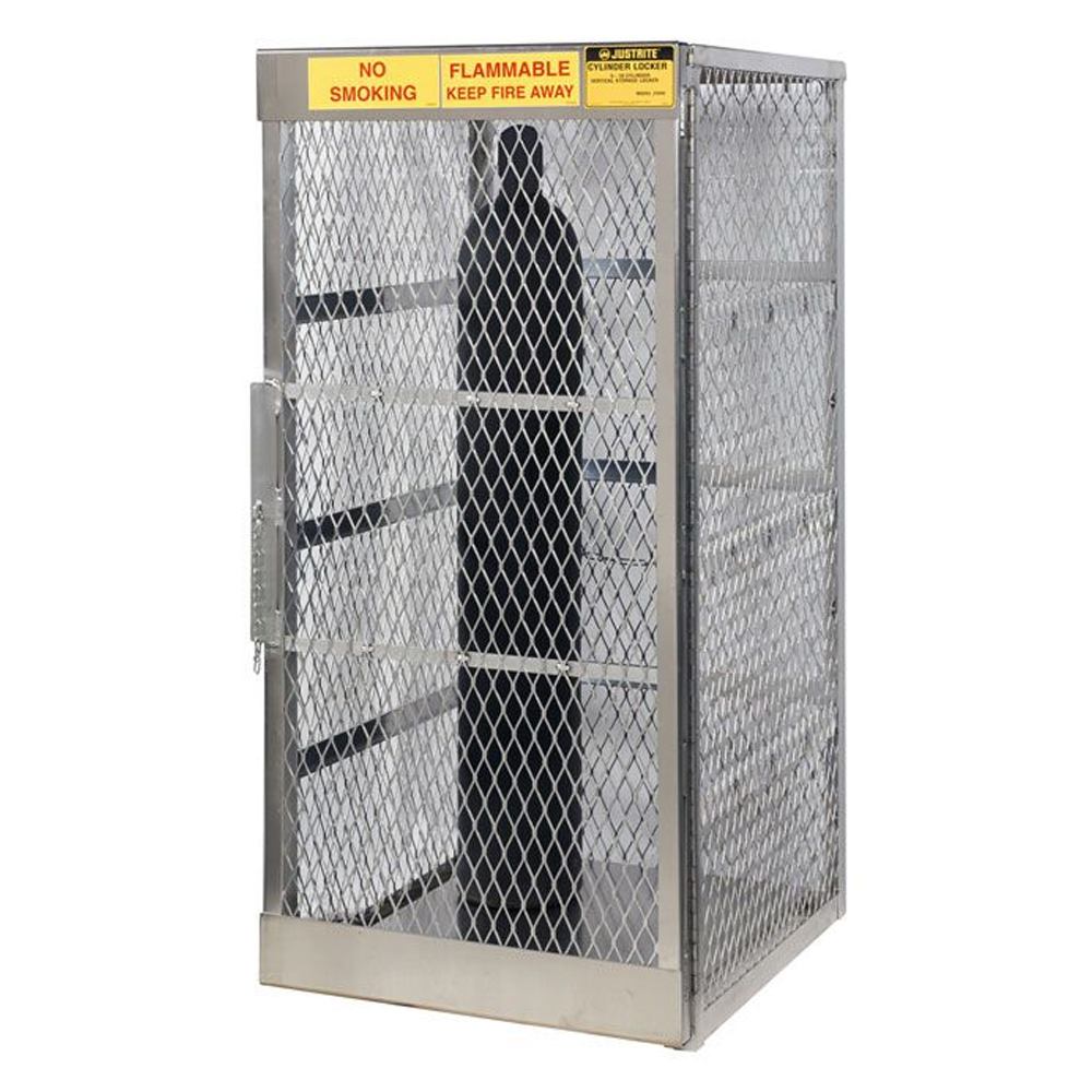 Containment Locker Justrite® Aluminum Cylinder Locker, 10 Cylinders, Vertical | Shop ...