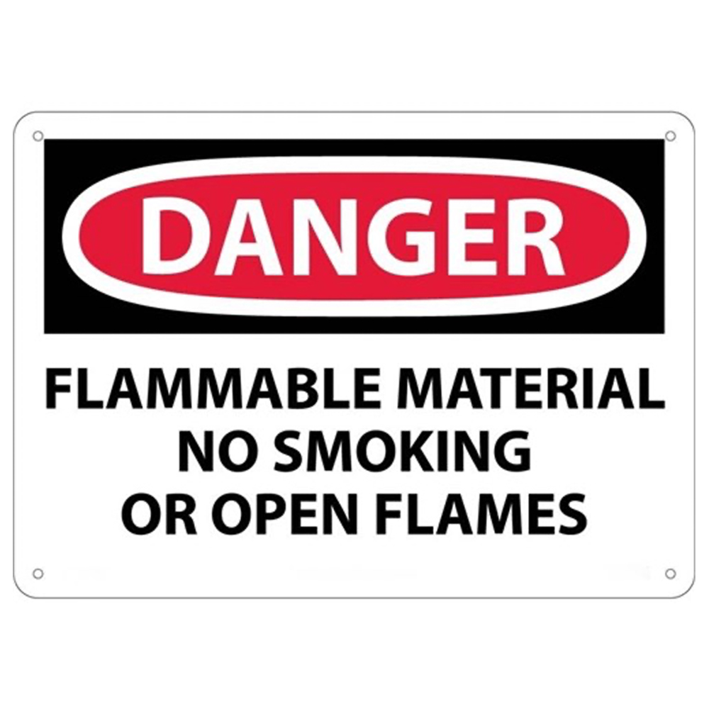 DANGER Flammable Material No Smoking Or Open Flames Signs | Shop Safety ...